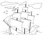 How to color a ship.  boat coloring page